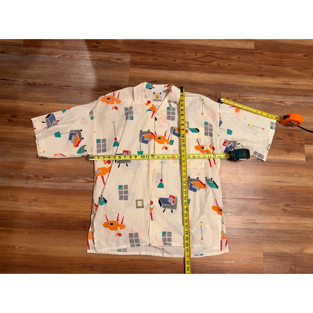 Vtg 80s Unionbay Oversized Button Up Shirt MED (Fits XL) Memphis Style - Picture 5 of 5
